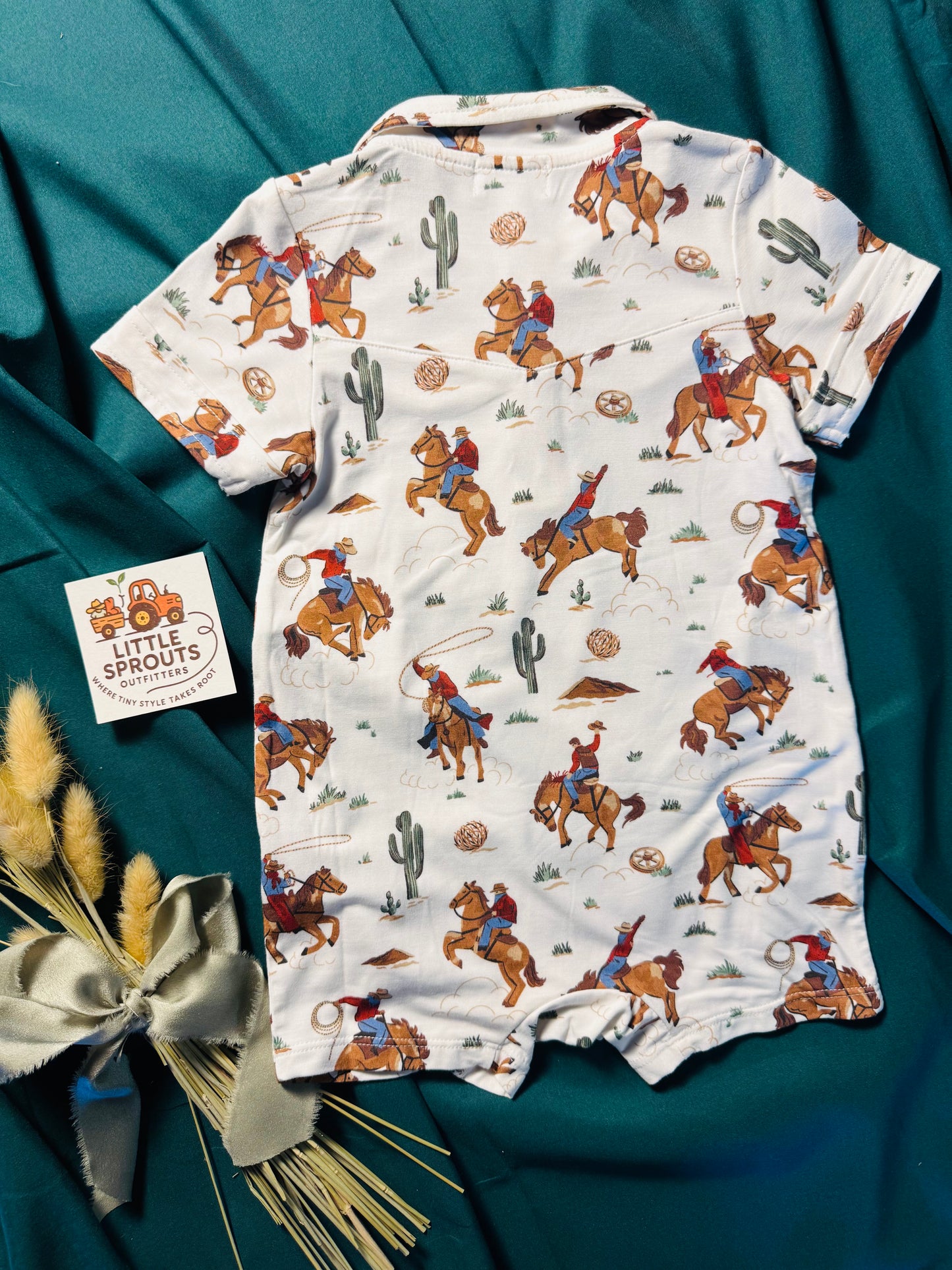 Buckaroo Cowboy Shortie Polo Romper | Boys