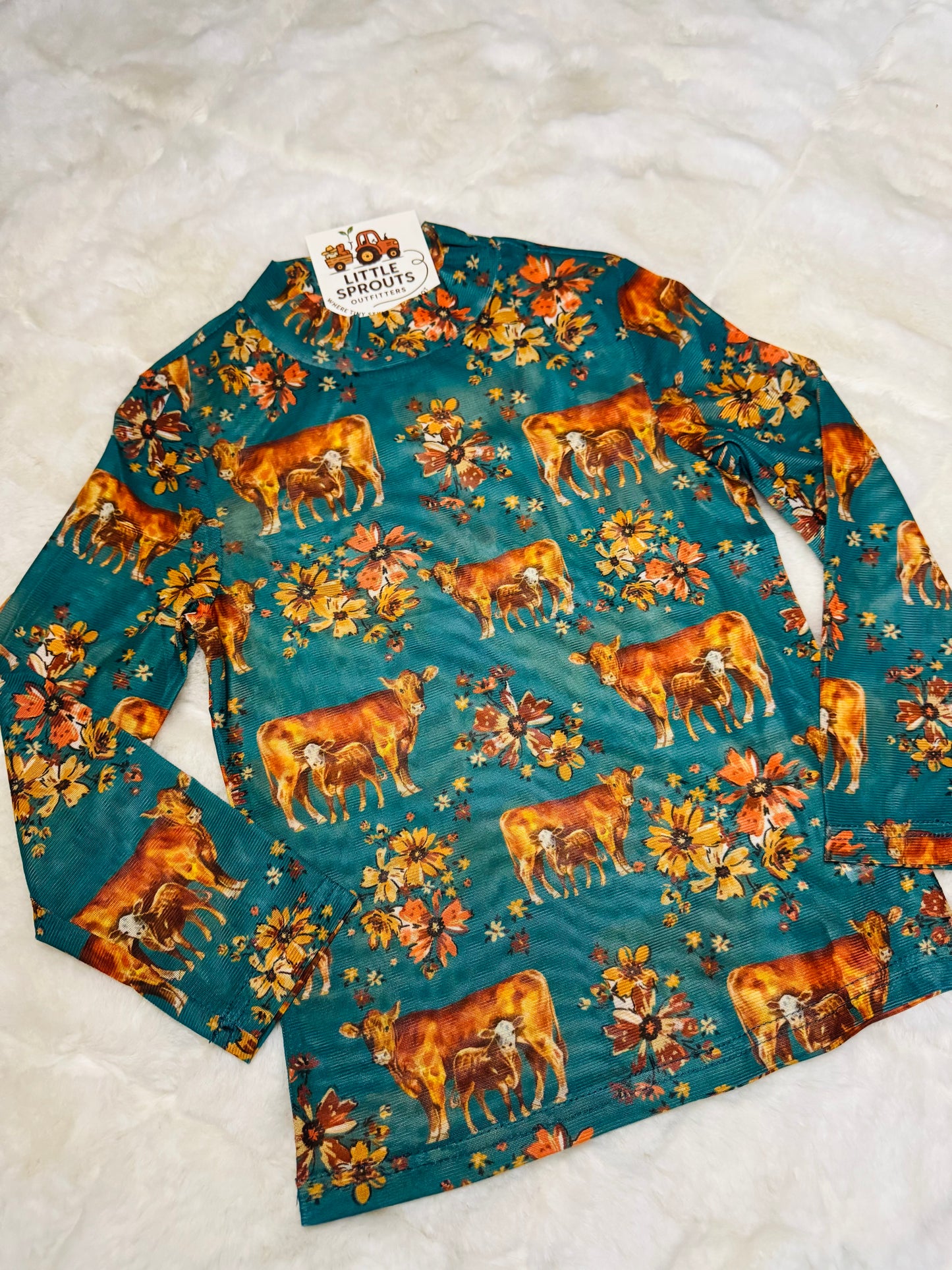 Cow Mesh Long Sleeve
