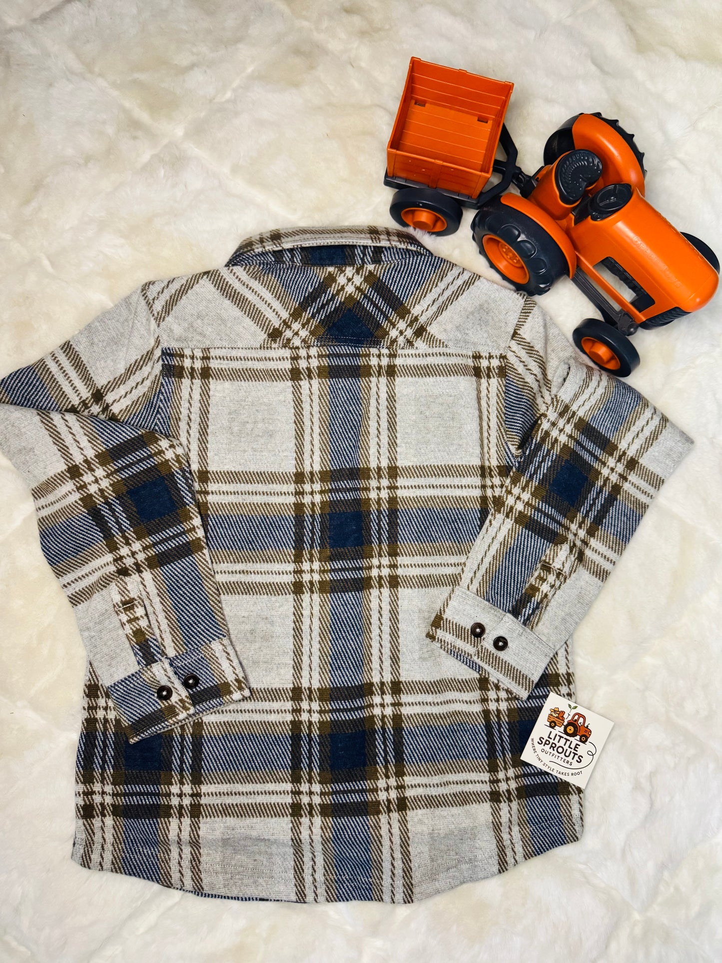 Gray Stretch Flannel Shirt
