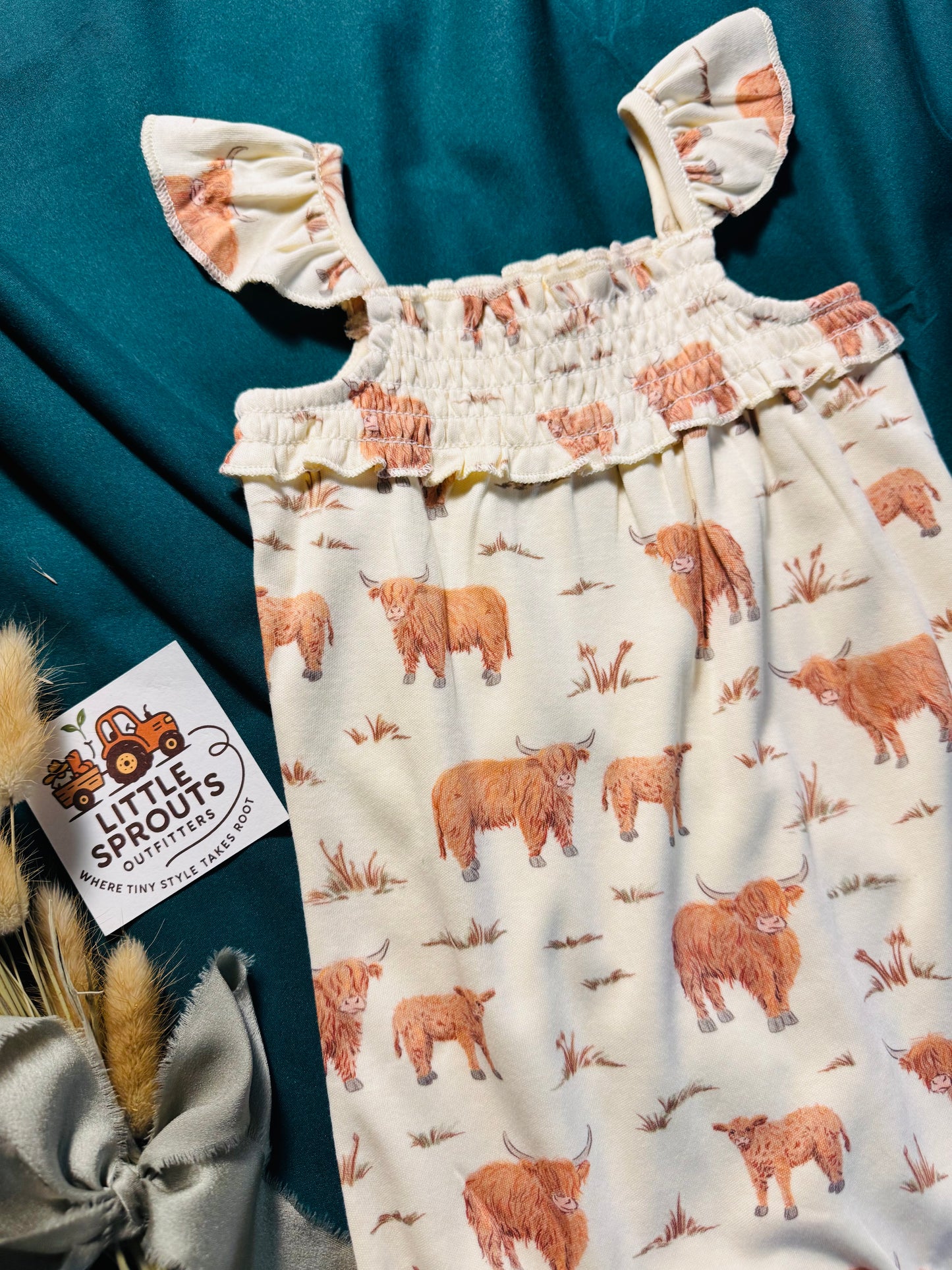 Highland Cow Bubble Romper