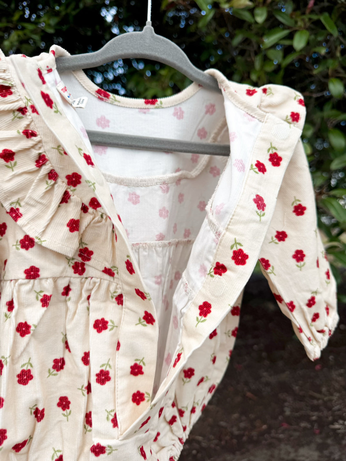 Magnetic Me Floral Corduroy Bubble Romper | Girls