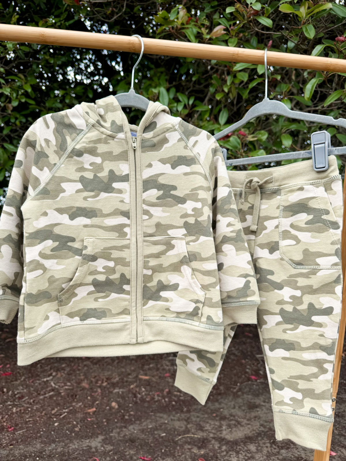 Organic French Terry Camo Jogger Pants | Boys