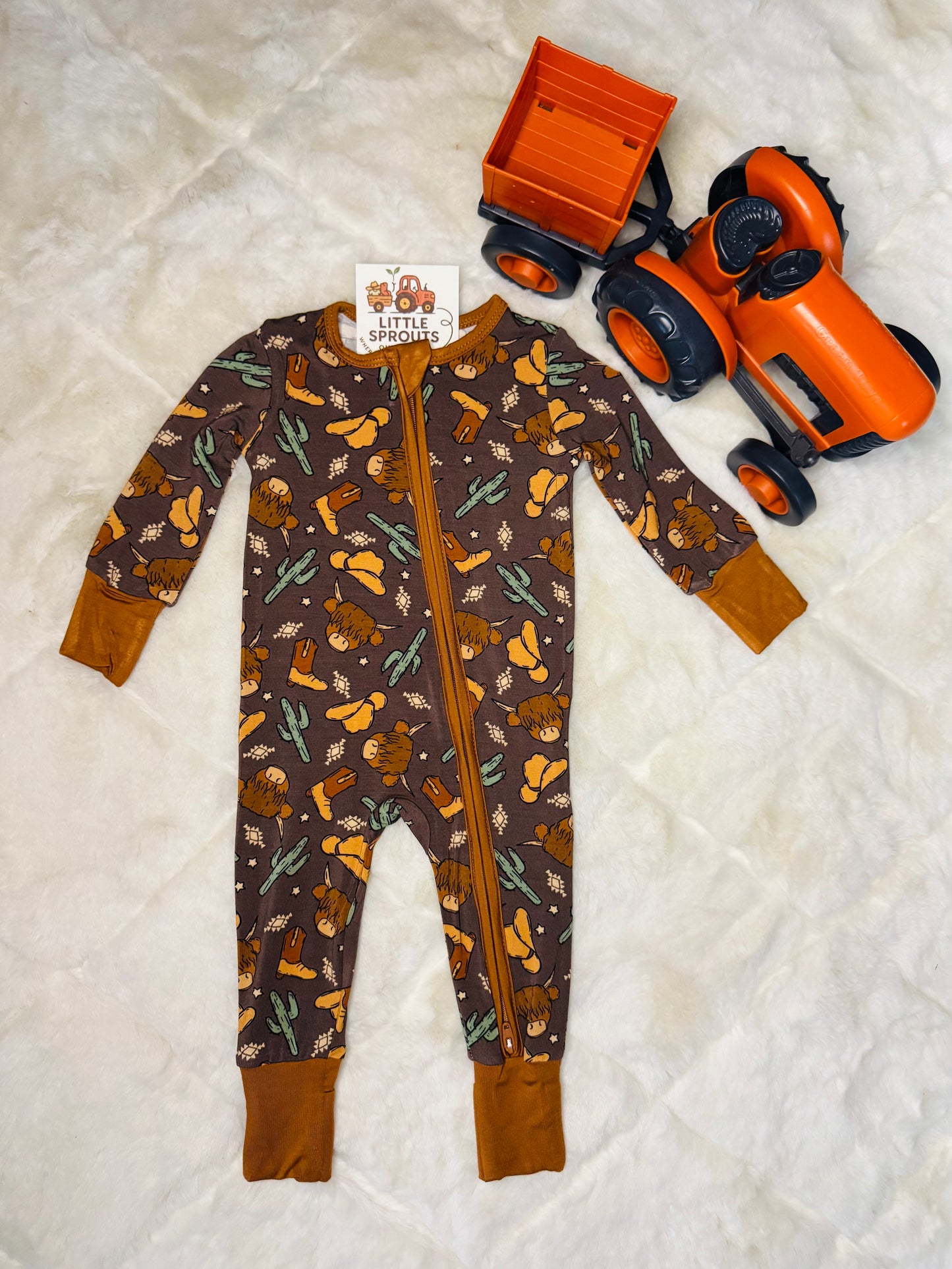 Brown Highlander Zip Pajamas