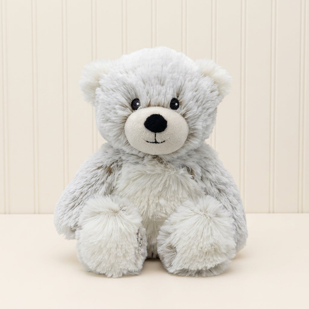 Plush teddy bear on a white background