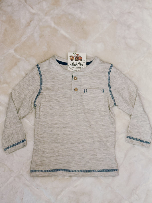 Oatmeal Henley Tee
