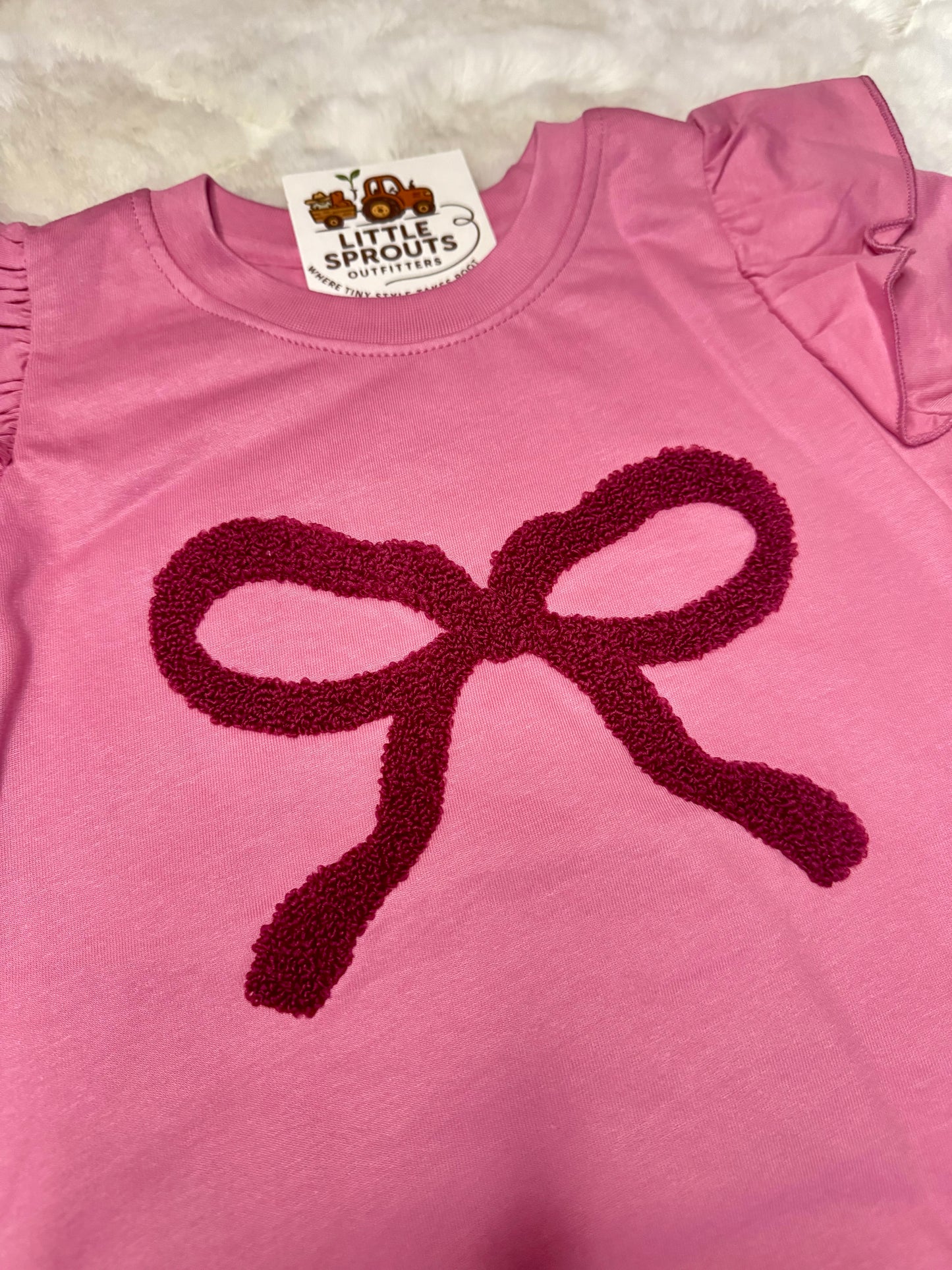RUFFLE BOW SWEATSHIRT
