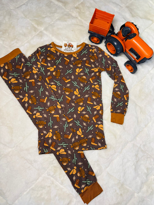 Brown Highlander Pajama Set
