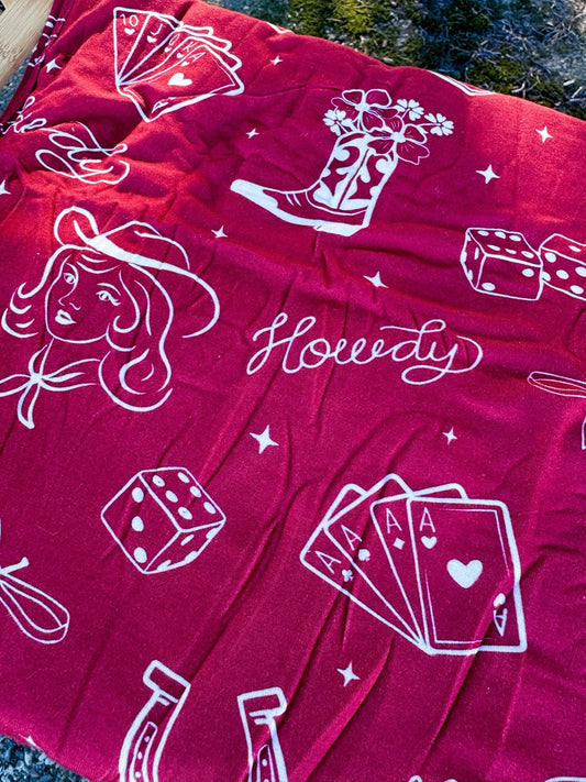 Cowgirl Cherry Heart Swaddle