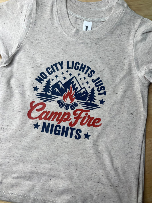 Camp Fire Nights Oatmeal Tee