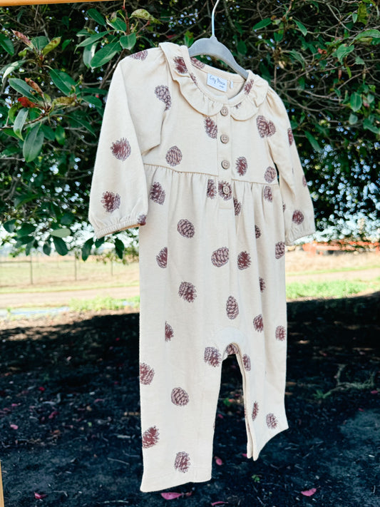 Pinecone Frill Collar Romper | Girls