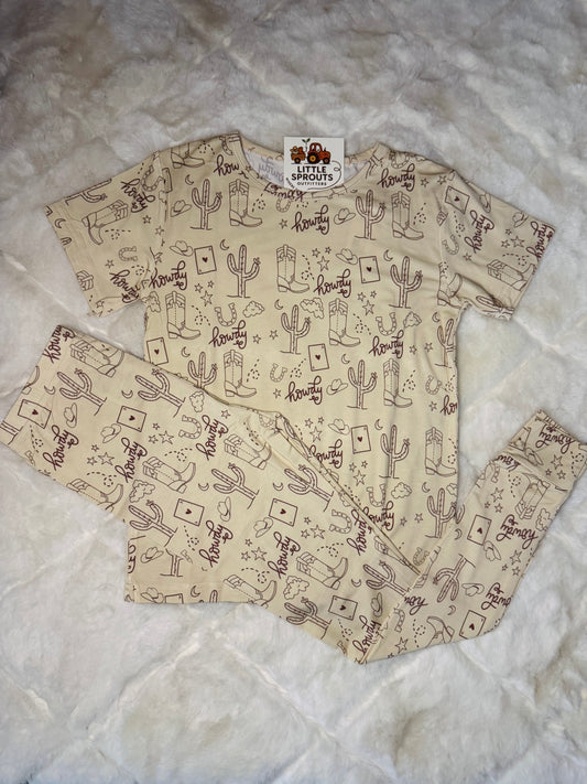 Howdy Oatmeal Pajama Set