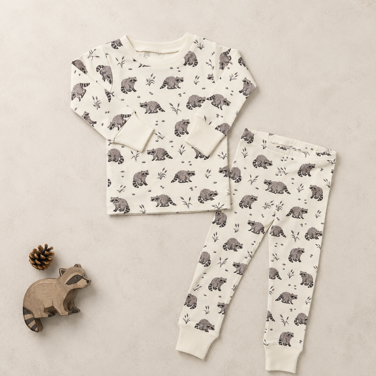 Raccoon Organic Cotton Pajama Set