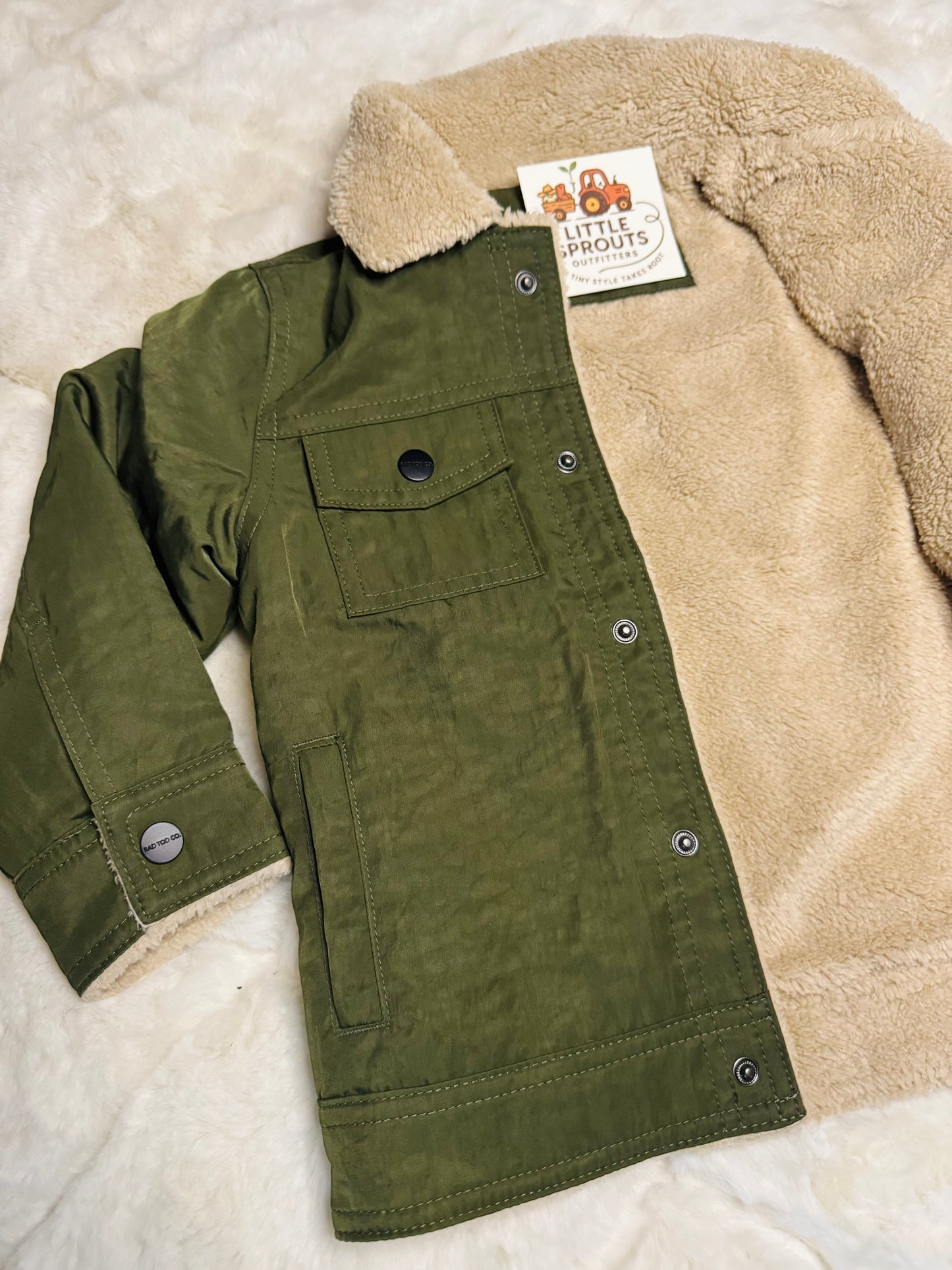 Olive + Sherpa Jacket