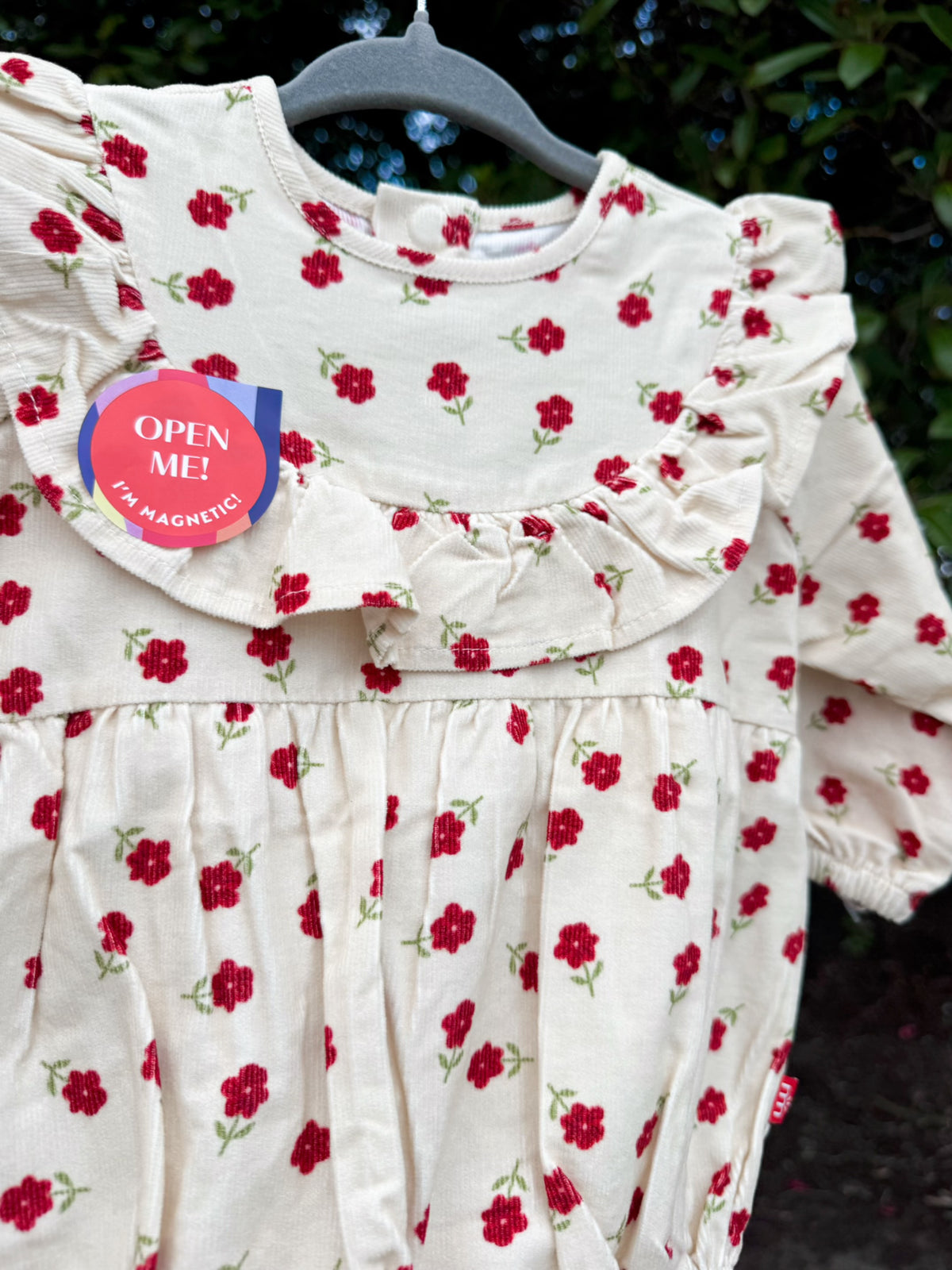 Magnetic Me Floral Corduroy Bubble Romper | Girls