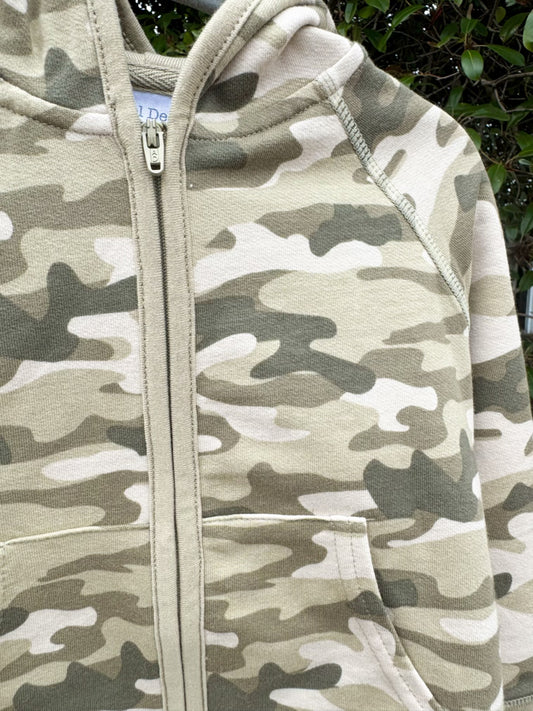 Organic French Terry Camo Zip Hoodie