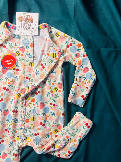 Honey Bee Blossom Modal Magnetic Romper | Girls