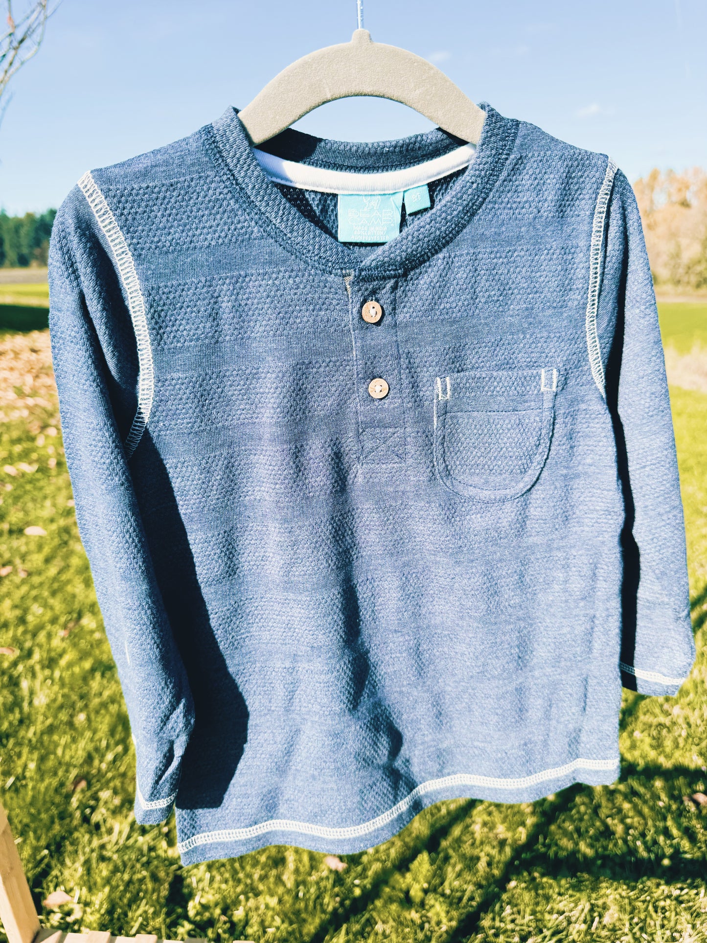 Navy Henley Tee