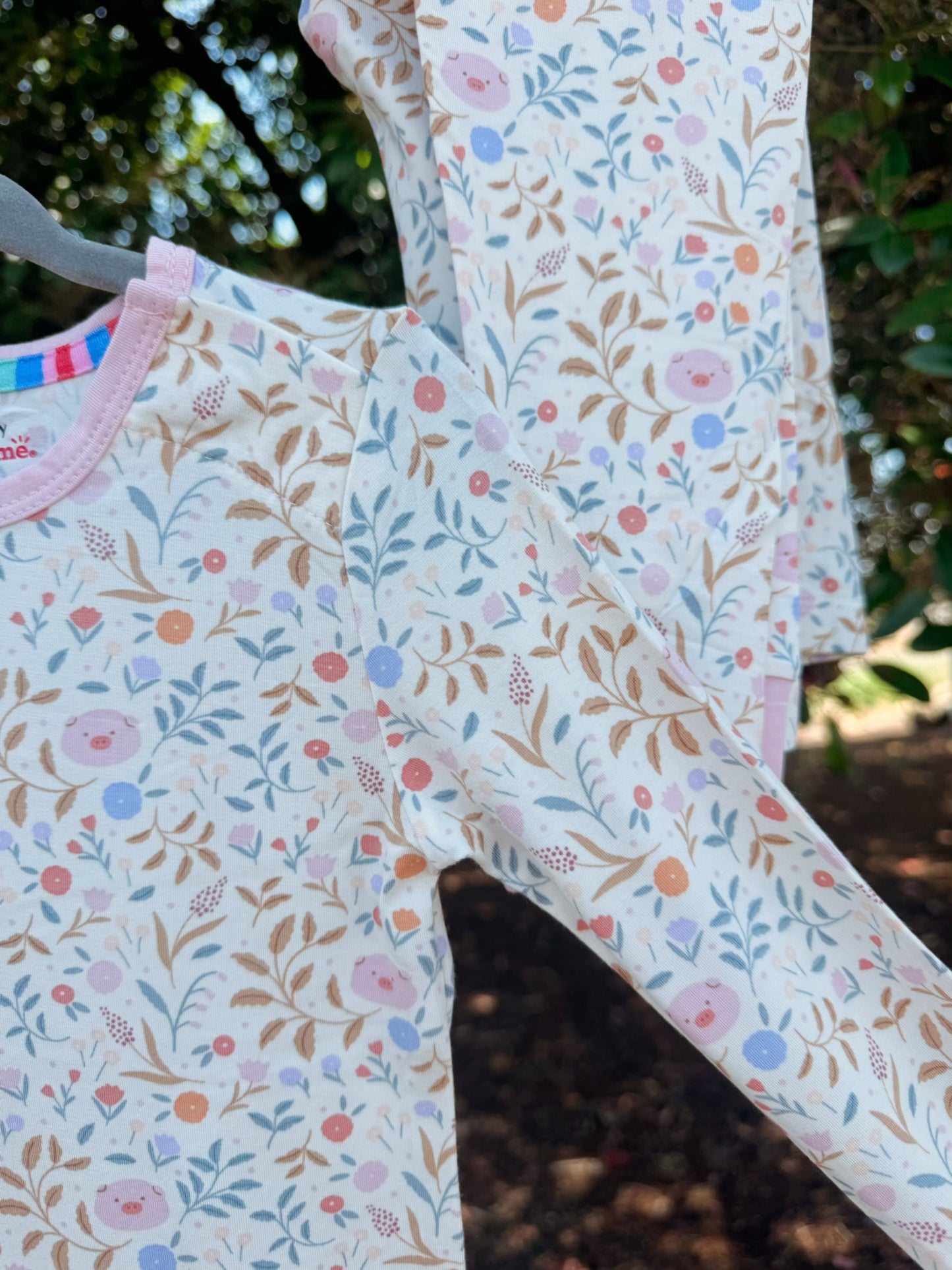 Oink Oink Pink Pig Modal Magnetic Pajama Set | Girls