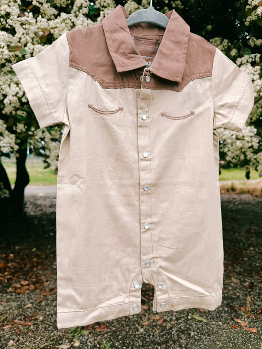 Ranchy Pearl Snap Coverall Romper