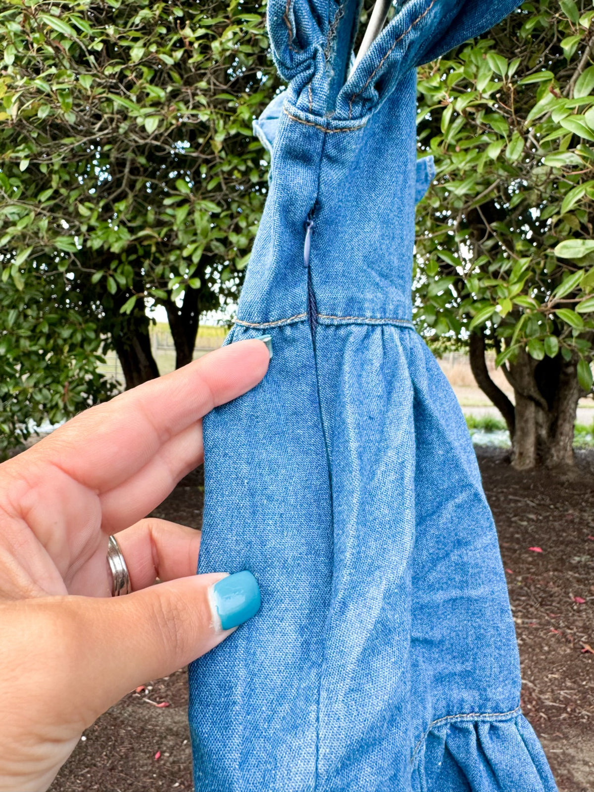 Denim Ruffle Dress | Girls