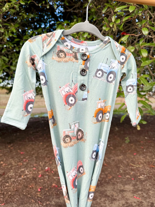 Harvest Tractor Bamboo Gown | Newborn