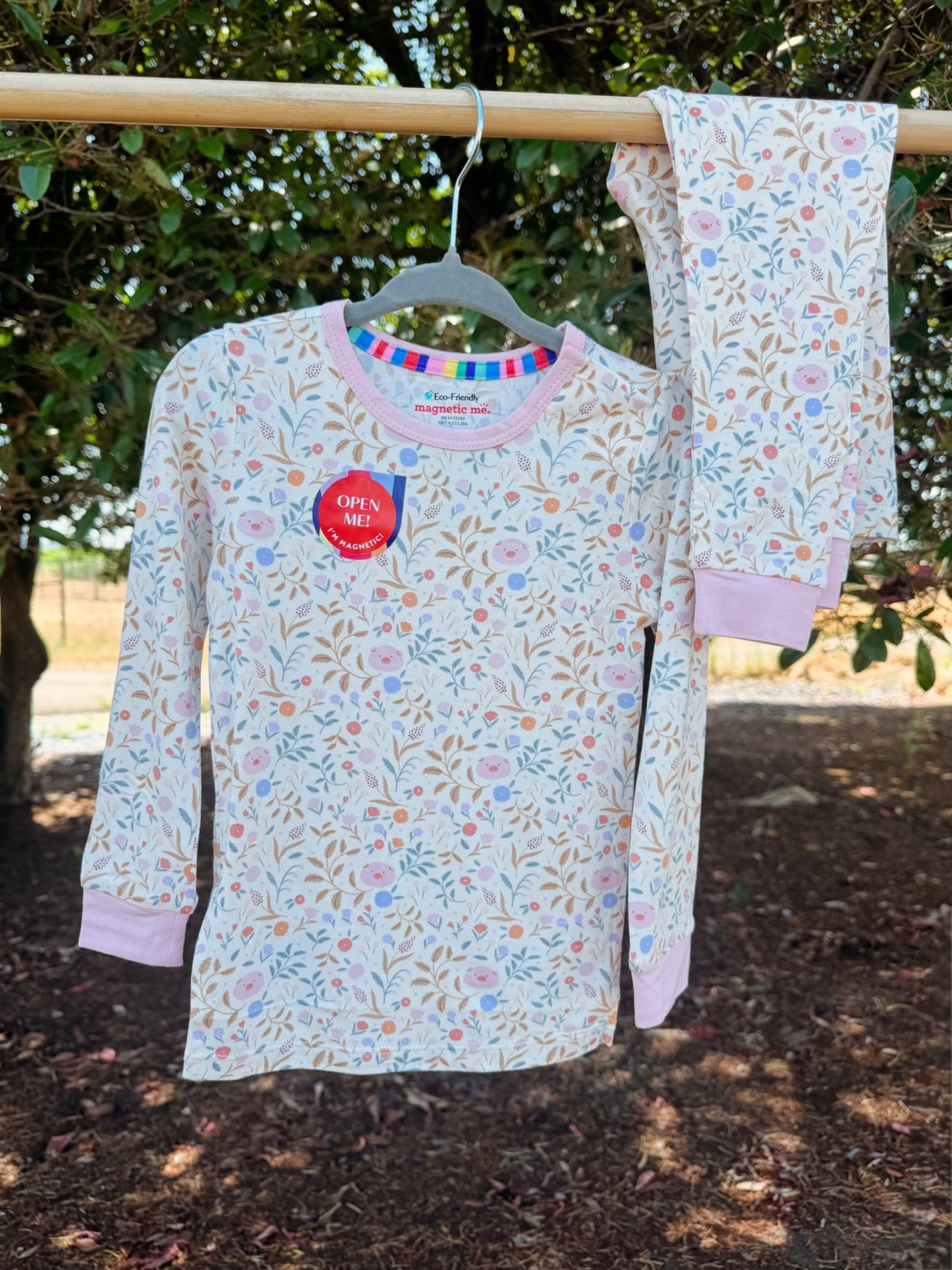 Oink Oink Pink Pig Modal Magnetic Pajama Set | Girls