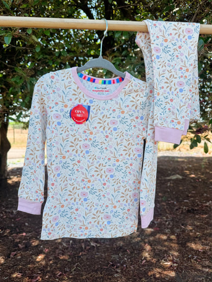 Oink Oink Pink Pig Modal Magnetic Pajama Set | Girls