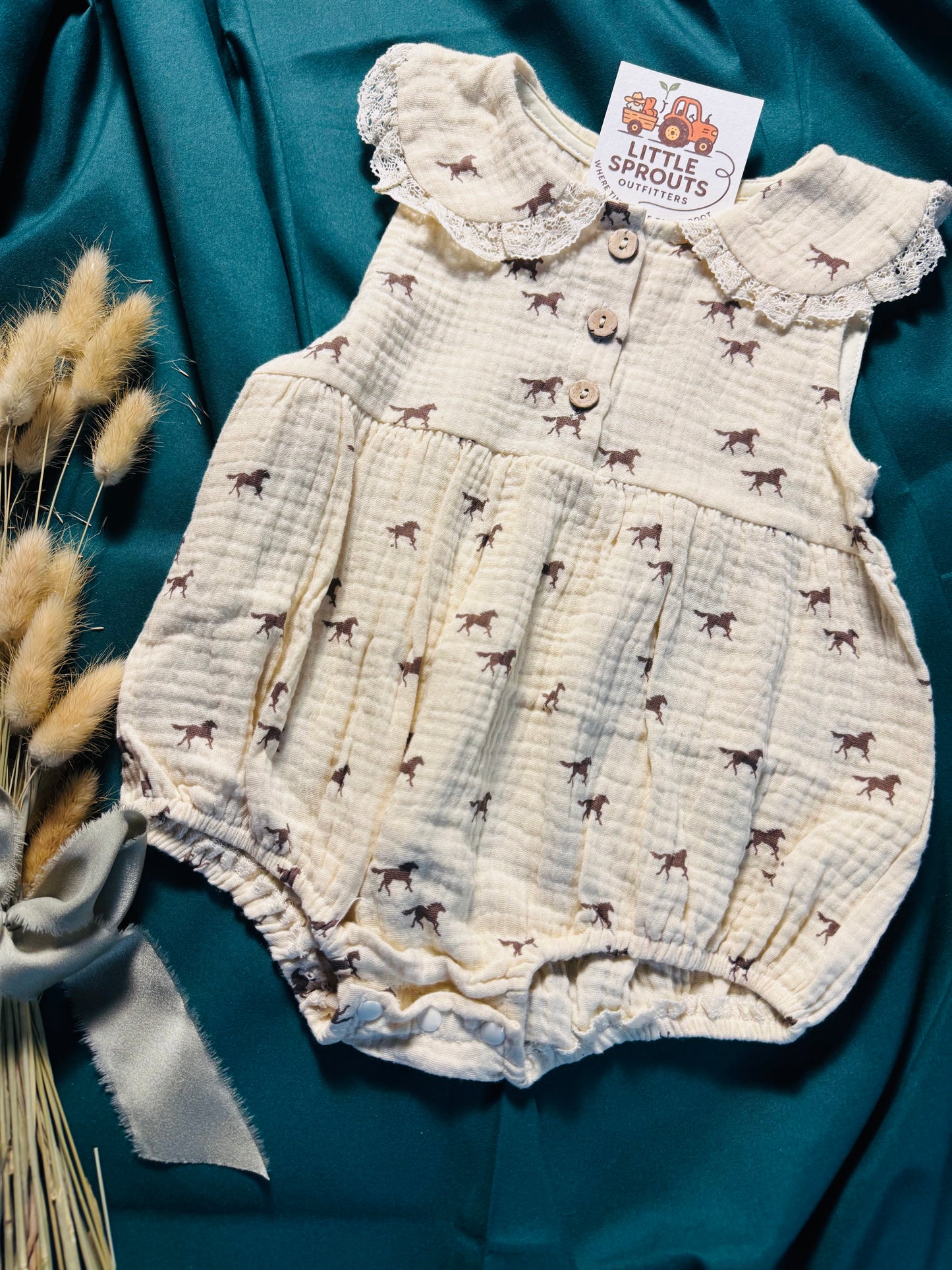 Wild Horse Muslin Romper | Girls