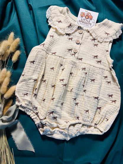 Wild Horse Muslin Romper | Girls