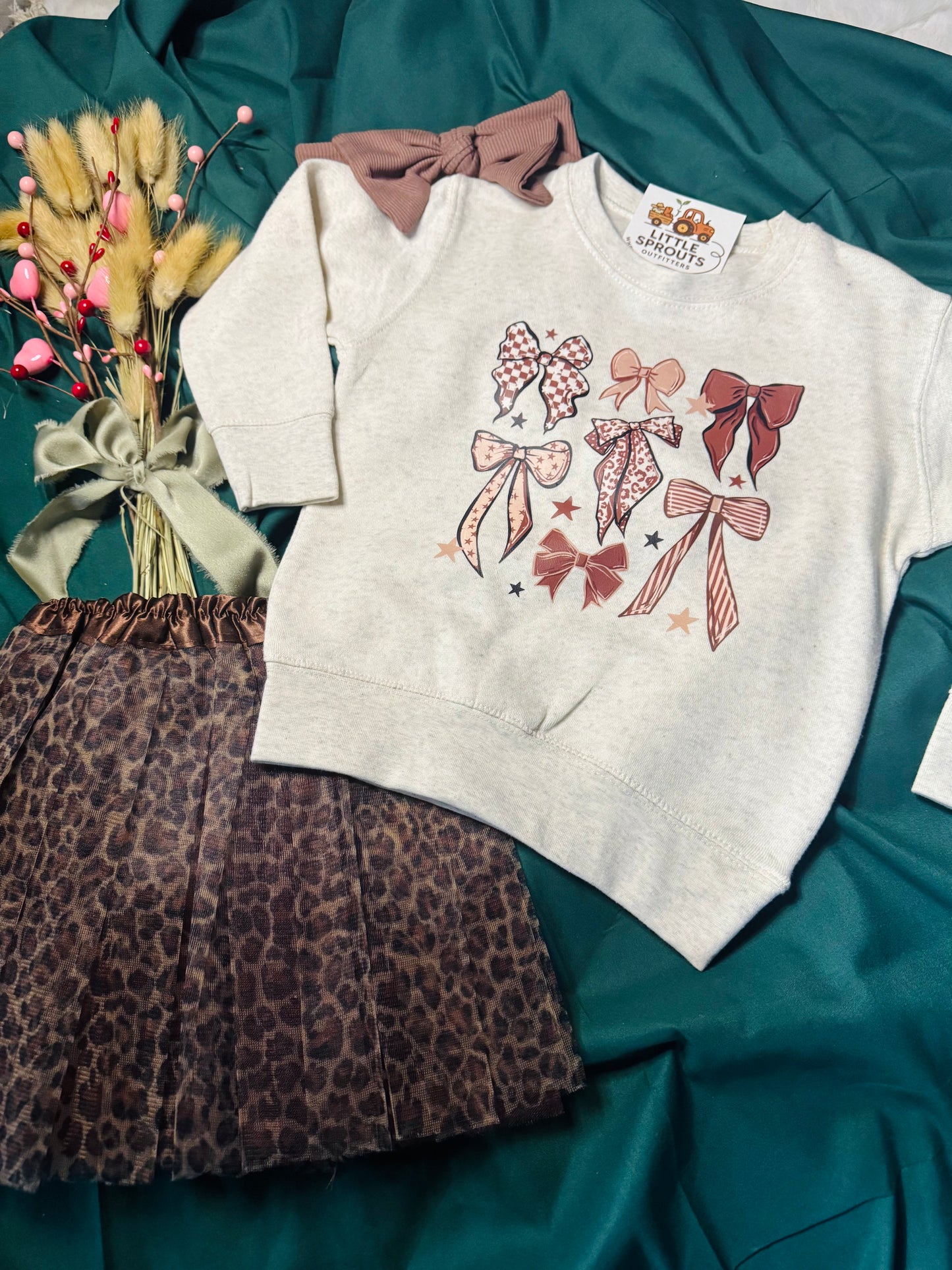 Brown Bow Crewneck
