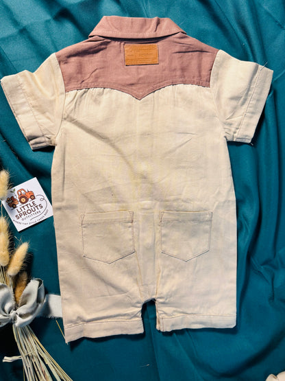 Ranchy Pearl Snap Coverall Romper