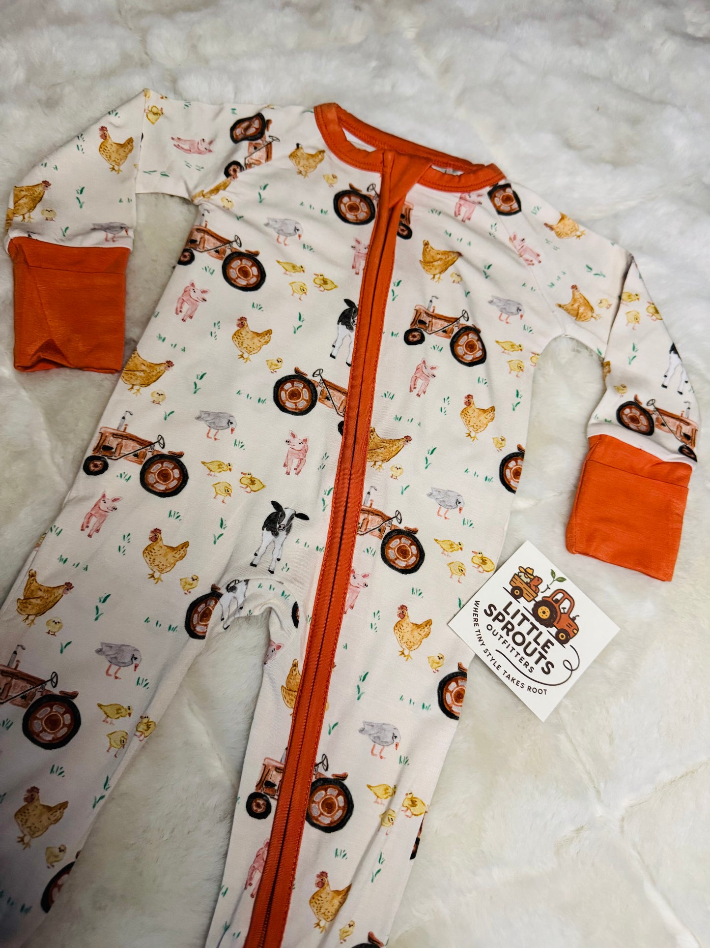 Farm Friends Zip Pajama