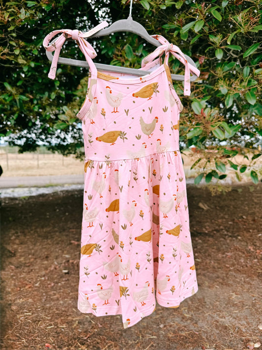 Pink Cottage Chicken Dress | Girls