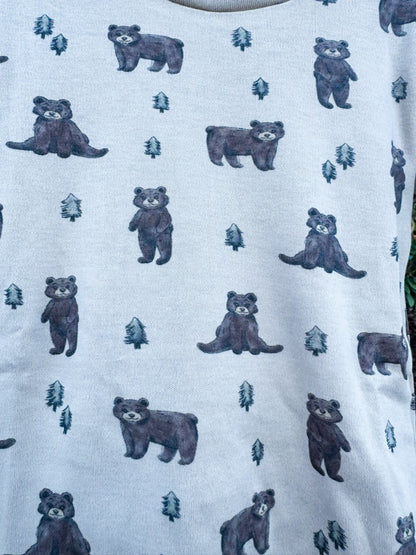 Black Bear Organic Cotton Zip Pajamas