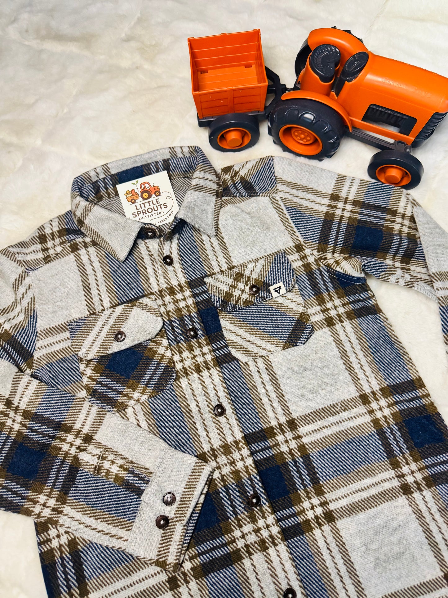 Gray Stretch Flannel Shirt