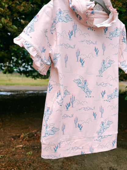 Rodeo Rose Ruffle Hooded Top | Girls