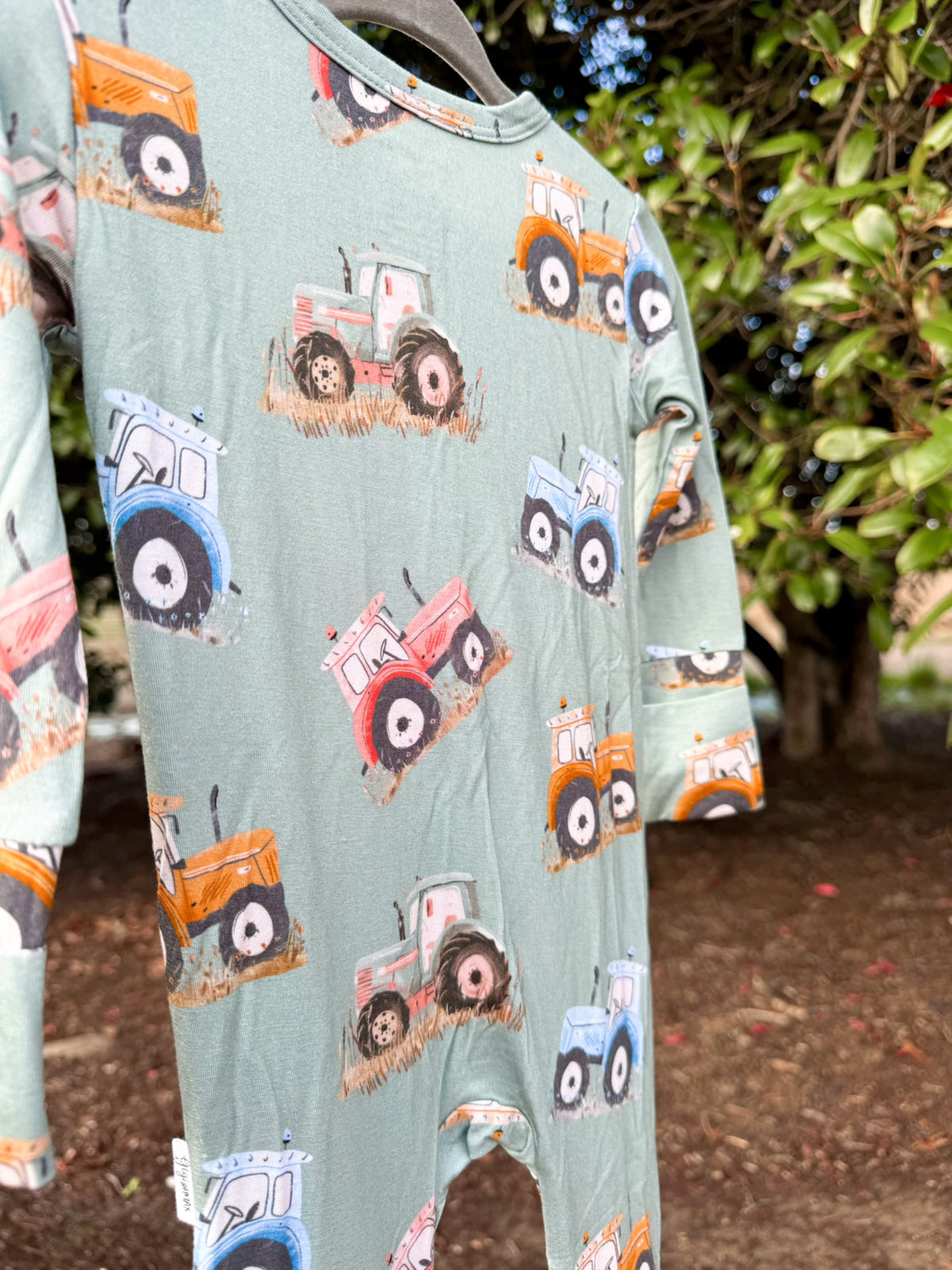 Harvest Tractor Bamboo Zip Pajamas