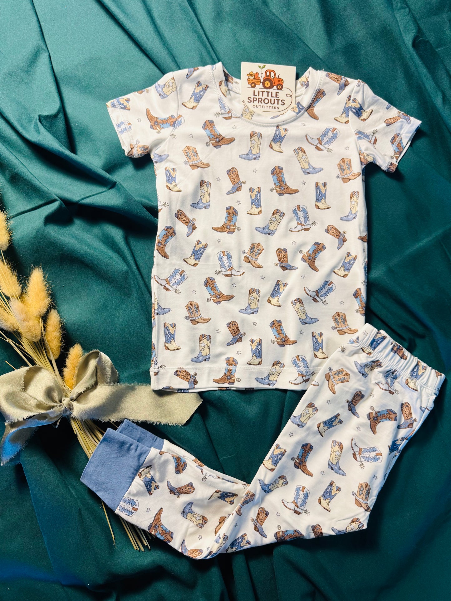 Blue Boot Bamboo Pajama 2pc Set | Boys