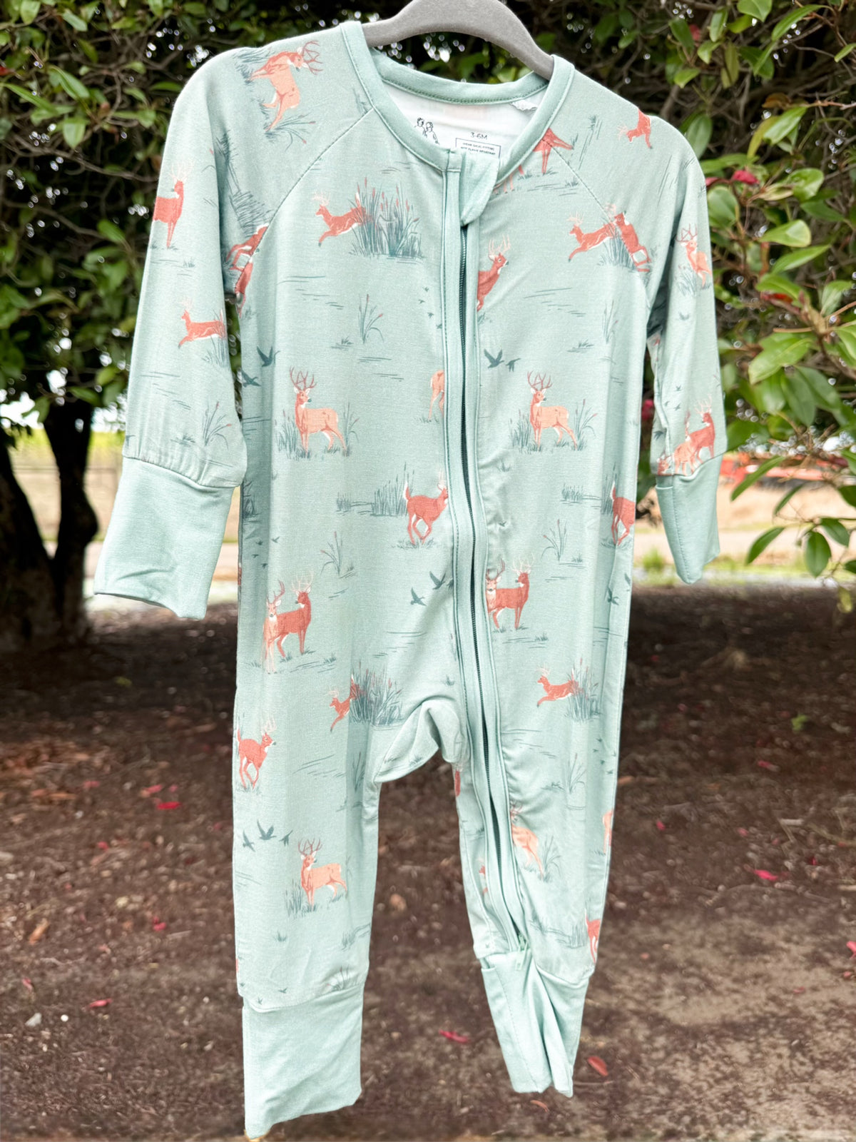 Woodland Buck Bamboo Zip Romper