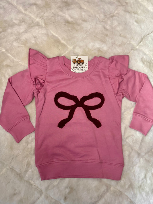 RUFFLE BOW SWEATSHIRT