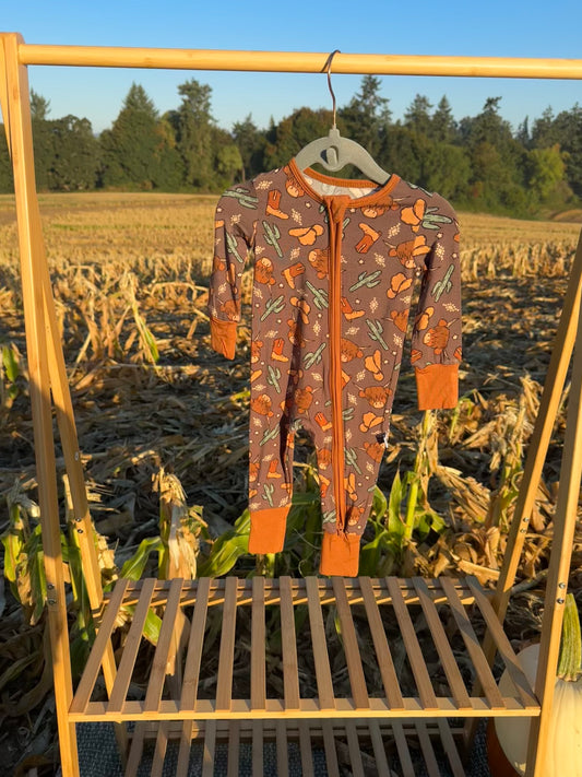 Brown Highlander Zip Pajamas