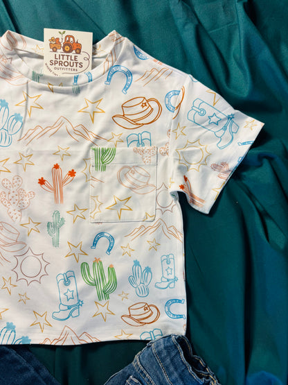 Western Stamp Pocket Tee | Boys