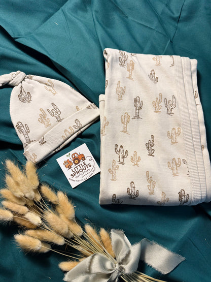 Cactus Swaddle & Hat Set