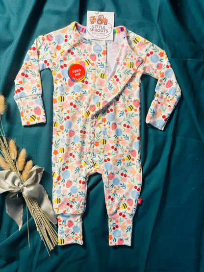Honey Bee Blossom Modal Magnetic Romper | Girls