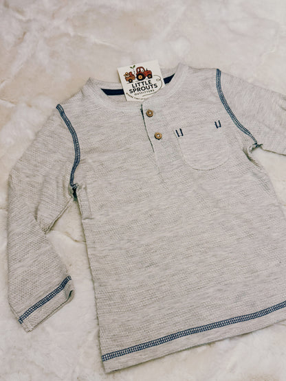 Oatmeal Henley Tee