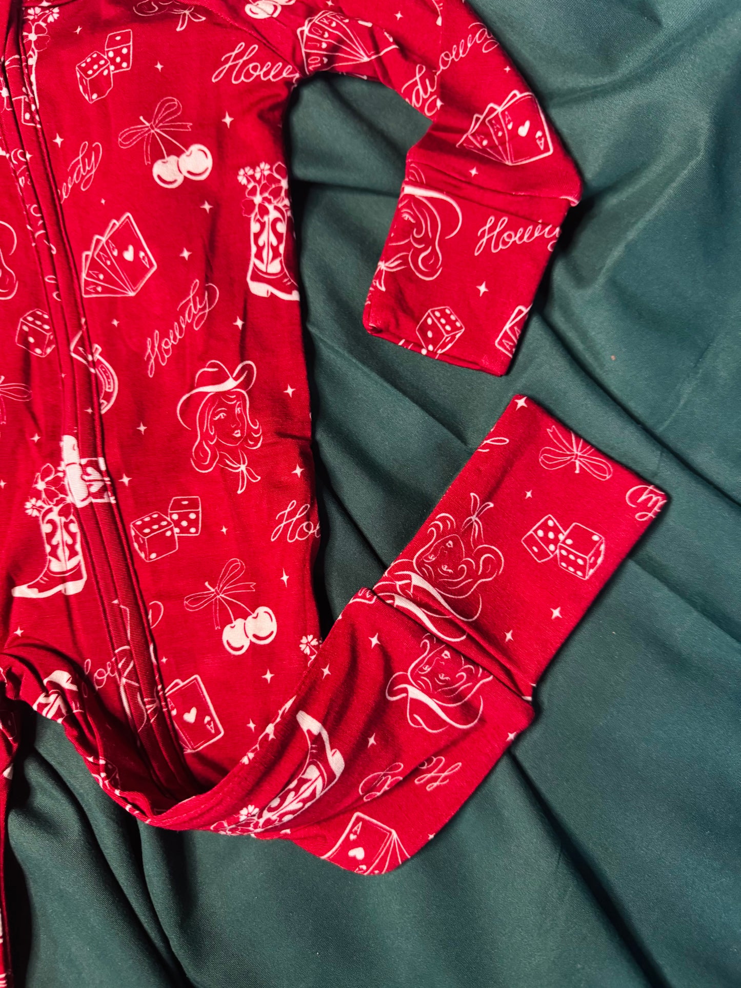 Cowgirl Cherry Heart Zip Pajama