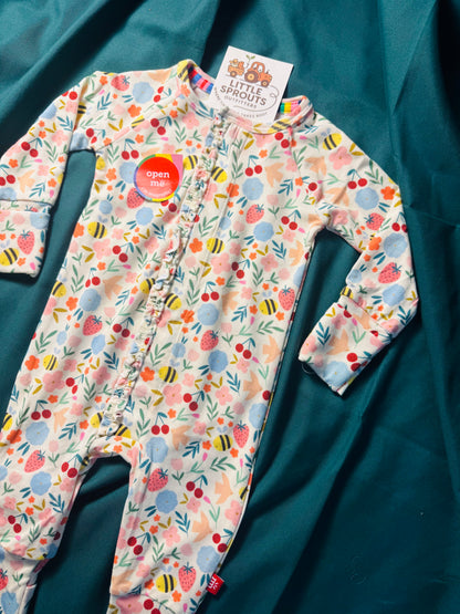 Honey Bee Blossom Modal Magnetic Romper | Girls