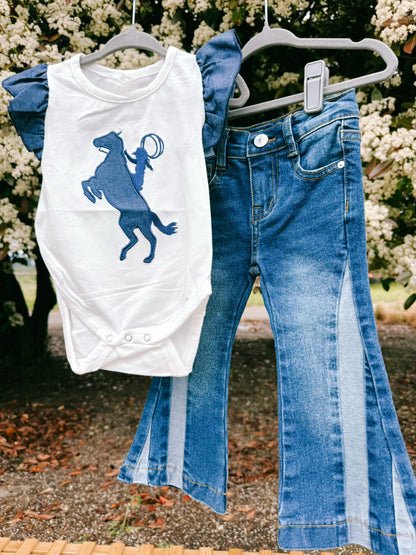 Wild Filly Ruffle Onesie