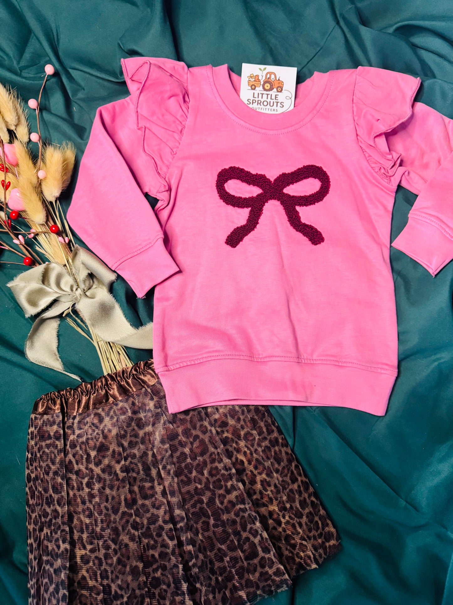 Ruffle Bow Long Sleeve