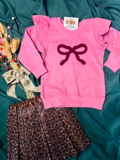 Ruffle Bow Long Sleeve
